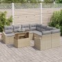 Conjunto de Sofás de Jardín 9 Piezas Marrón Claro y Gris de , Sofás de exterior - Ref: Foro24-3357713, Precio: 675,56 €, Desc...