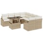 Conjunto de Sofá de Jardín Set de 9 Beige Ratán Mesa de Exterior de , Sofás de exterior - Ref: Foro24-3357714, Precio: 713,20...