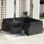 Juego de Sofás de Jardín 9 Piezas Negro Ratán, Poliéster de , Sofás de exterior - Ref: Foro24-3357716, Precio: 663,60 €, Desc...