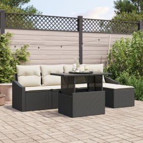 Conjunto de Sofás de Jardín Conjunto de 6 Negro Ratán de , Sofás de exterior - Ref: Foro24-3357720, Precio: 425,65 €, Descuen...