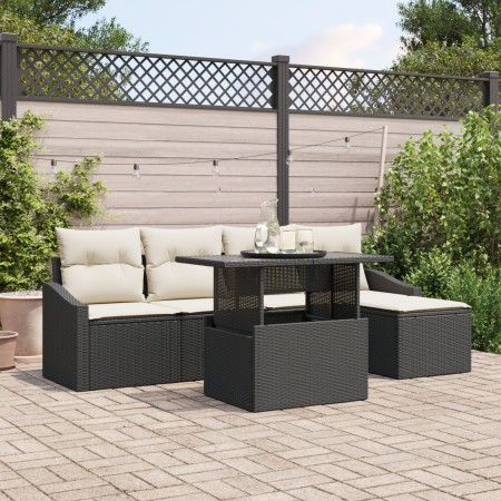 Conjunto de Sofás de Jardín Conjunto de 6 Negro Ratán de , Sofás de exterior - Ref: Foro24-3357720, Precio: 425,65 €, Descuen...
