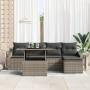 Conjunto de sofá de jardín de 6 piezas con cojines en gris y ratán sintético de , Sofás de exterior - Ref: Foro24-3357722, Pr...