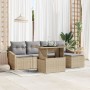 Juego de Sofá de Jardín de 6 Piezas con Cojines Beige Ratán Sintético de , Sofás de exterior - Ref: Foro24-3357723, Precio: 4...