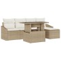 Conjunto de Sofá de Jardín 6 Piezas Beige y Crema de , Sofás de exterior - Ref: Foro24-3357724, Precio: 478,97 €, Descuento: %