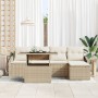Conjunto de Sofá de Jardín 6 Piezas Beige y Crema de , Sofás de exterior - Ref: Foro24-3357724, Precio: 478,97 €, Descuento: %