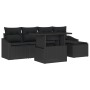 Juego de Sofá de Jardín Set de 6 Negro Poliratán y Poliéster de , Sofás de exterior - Ref: Foro24-3357726, Precio: 446,33 €, ...