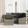 Set de Sofá de Jardín de 5 Piezas con Cojines Gris de Ratán Polimérico de , Sofás de exterior - Ref: Foro24-3357732, Precio: ...