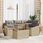 Set de Sofá de Jardín Conjunto de 5 Beige, Gris Ratán, Poliéster de , Sofás de exterior - Ref: Foro24-3357733, Precio: 425,74...