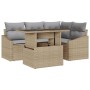 Set de Sofá de Jardín Conjunto de 5 Beige, Gris Ratán, Poliéster de , Sofás de exterior - Ref: Foro24-3357733, Precio: 425,74...