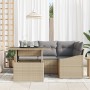 Set de Sofá de Jardín Conjunto de 5 Beige, Gris Ratán, Poliéster de , Sofás de exterior - Ref: Foro24-3357733, Precio: 425,74...