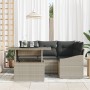 Set de Sofá de Jardín Conjunto de 5 Beige Ratán, Poliéster de , Sofás de exterior - Ref: Foro24-3357735, Precio: 428,09 €, De...
