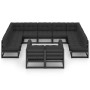 Set de muebles de jardín 11 pzas con cojines madera pino negro de vidaXL, Conjuntos de jardín - Ref: Foro24-3077268, Precio: ...