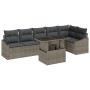Set de Sofá de Jardín de 7 Piezas con Cojines Gris Ratán Poliéster de , Sofás de exterior - Ref: Foro24-3357752, Precio: 513,...