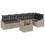 Conjunto de Sofás de Jardín de 7 Piezas con Cojines en Ratán Poliéster Gris Claro de , Sofás de exterior - Ref: Foro24-335775...