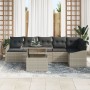 Conjunto de Sofás de Jardín de 7 Piezas con Cojines en Ratán Poliéster Gris Claro de , Sofás de exterior - Ref: Foro24-335775...