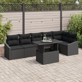 Juego de Sofá de Jardín Set de 7 Negro Polirratán de , Sofás de exterior - Ref: Foro24-3357756, Precio: 526,96 €, Descuento: %