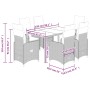 Set de mesa y sillas jardín 7 pzas con cojines ratán PE marrón en Conjuntos de jardín | Comprar online en Foru.es