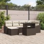 Juego de sofá de jardín Conjunto de 7 Crema y marrón oscuro de , Sofás de exterior - Ref: Foro24-3357771, Precio: 538,07 €, D...