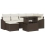 Juego de sofá de jardín Conjunto de 7 Crema y marrón oscuro de , Sofás de exterior - Ref: Foro24-3357771, Precio: 538,07 €, D...