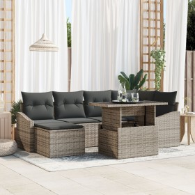 Conjunto de Sofá de Jardín de 7 Piezas con Cojines Gris de Poliratán de , Sofás de exterior - Ref: Foro24-3357772, Precio: 50...