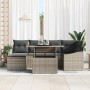 Conjunto de Sofá de Jardín de 7 Piezas con Cojines Gris de Poliratán de , Sofás de exterior - Ref: Foro24-3357772, Precio: 50...