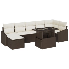 Juego de sofá de jardín Set de 8 Base marrón con cojines beige de , Sofás de exterior - Ref: Foro24-3357781, Precio: 564,44 €...