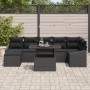 Conjunto de Sofás de Jardín Conjunto de 8 Negro de , Sofás de exterior - Ref: Foro24-3357786, Precio: 569,33 €, Descuento: %