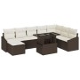 Juego de Sofá de Jardín Juego de 9 Cojines Beige, Marco Marrón de , Sofás de exterior - Ref: Foro24-3357791, Precio: 616,75 €...