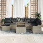 Juego de Sofás de Jardín de 9 Piezas con Cojines Gris Claro de , Sofás de exterior - Ref: Foro24-3357795, Precio: 672,37 €, D...