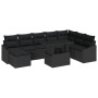 Conjunto de Sofá de Jardín Conjunto de 9 Negro Ratán, Poliéster de , Sofás de exterior - Ref: Foro24-3357796, Precio: 622,55 ...