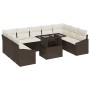 Juego de Sofá de Jardín Conjunto de 10 Marrón y Crema de , Sofás de exterior - Ref: Foro24-3357801, Precio: 738,40 €, Descuen...