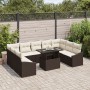 Juego de Sofá de Jardín Conjunto de 10 Marrón y Crema de , Sofás de exterior - Ref: Foro24-3357801, Precio: 738,40 €, Descuen...