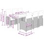 Set de mesa y sillas jardín 7 pzas con cojines ratán PE marrón en Conjuntos de jardín | Comprar online en Foru.es