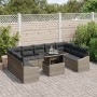 Juego de sofá de jardín de 10 piezas con cojines gris poliratán de , Sofás de exterior - Ref: Foro24-3357802, Precio: 696,61 ...