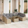 Juego de Sofá de Jardín Set de 10 Beige y Gris Ratán y Tela de , Sofás de exterior - Ref: Foro24-3357803, Precio: 728,53 €, D...