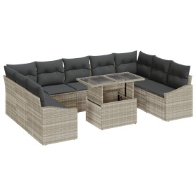 Conjunto de sofá de jardín Set de 10 Beige, gris oscuro de , Sofás de exterior - Ref: Foro24-3357805, Precio: 749,56 €, Descu...