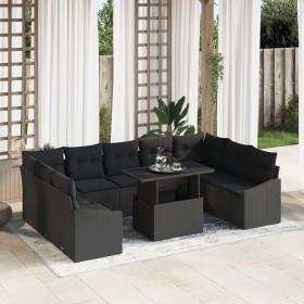 Conjunto de Sofás de Jardín Set de 10 Negro Rattan Modular de , Sofás de exterior - Ref: Foro24-3357806, Precio: 716,77 €, De...