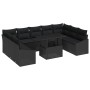 Conjunto de Sofás de Jardín Set de 10 Negro Rattan Modular de , Sofás de exterior - Ref: Foro24-3357806, Precio: 716,77 €, De...