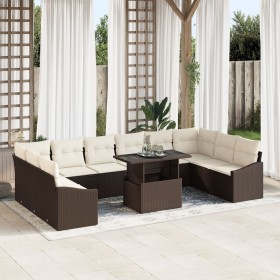 Juego de Sofá de Jardín Conjunto de 11 Beige Ratán de , Sofás de exterior - Ref: Foro24-3357811, Precio: 796,07 €, Descuento: %