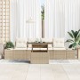 Conjunto de Sofás de Jardín 5 Piezas Beige Ratán PE de , Sofás de exterior - Ref: Foro24-3357824, Precio: 445,91 €, Descuento: %