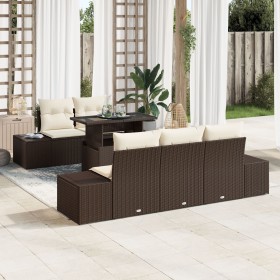 Juego de Sofá de Jardín 6 Piezas Marrón Ratán Mesa de Exterior de , Sofás de exterior - Ref: Foro24-3357831, Precio: 569,70 €...