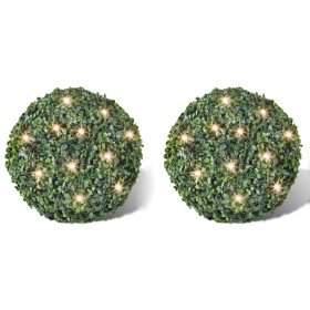 Hoja Artificial Bola de poda 27 cm Con cuerda de LED solar 2 piezas en Decoración Festiva y Estacional | Comprar online en Foru.
