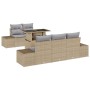 Juego de Sofá de Jardín Conjunto de 6 Beige Ratán de , Sofás de exterior - Ref: Foro24-3357833, Precio: 590,27 €, Descuento: %