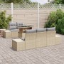 Juego de Sofá de Jardín Conjunto de 6 Beige Ratán de , Sofás de exterior - Ref: Foro24-3357833, Precio: 590,27 €, Descuento: %