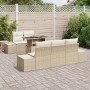 Conjunto de Sofá de Jardín de 6 Piezas con Cojines Beige Polirratan de , Sofás de exterior - Ref: Foro24-3357834, Precio: 585...