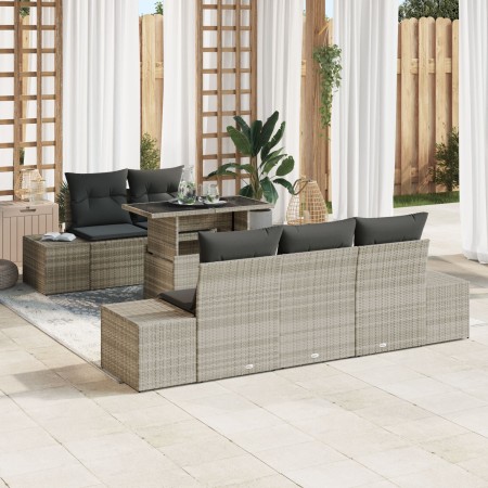 Juego de Sofá de Jardín Juego de 6 Beige Ratán y Poliéster de , Sofás de exterior - Ref: Foro24-3357835, Precio: 588,45 €, De...