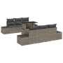 Conjunto de Sofás de Jardín de 7 Piezas con Cojines Gris Ratán Poliéster de , Sofás de exterior - Ref: Foro24-3357842, Precio...