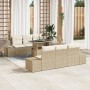 Conjunto de Sofás de Jardín Set de 7 Beige Ratán de , Sofás de exterior - Ref: Foro24-3357844, Precio: 656,82 €, Descuento: %