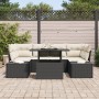Conjunto de sofá de jardín 7 piezas Negro y crema de , Sofás de exterior - Ref: Foro24-3357850, Precio: 543,70 €, Descuento: %