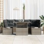 Conjunto de Sofá de Jardín Set de 7 Gris Ratán y Poliéster de , Sofás de exterior - Ref: Foro24-3357852, Precio: 556,06 €, De...